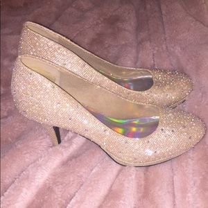 Silver Slipper gold formal shoes